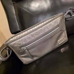 Itzy Ritzy Gray Felt & Faux Leather Kids Belt Bag